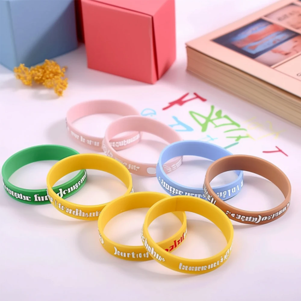 Customized Crystal Code Adjustable Ink for Silicon Printing Blank Custom Rubber Bracelets Wristband Silicone Slap Bracelet
