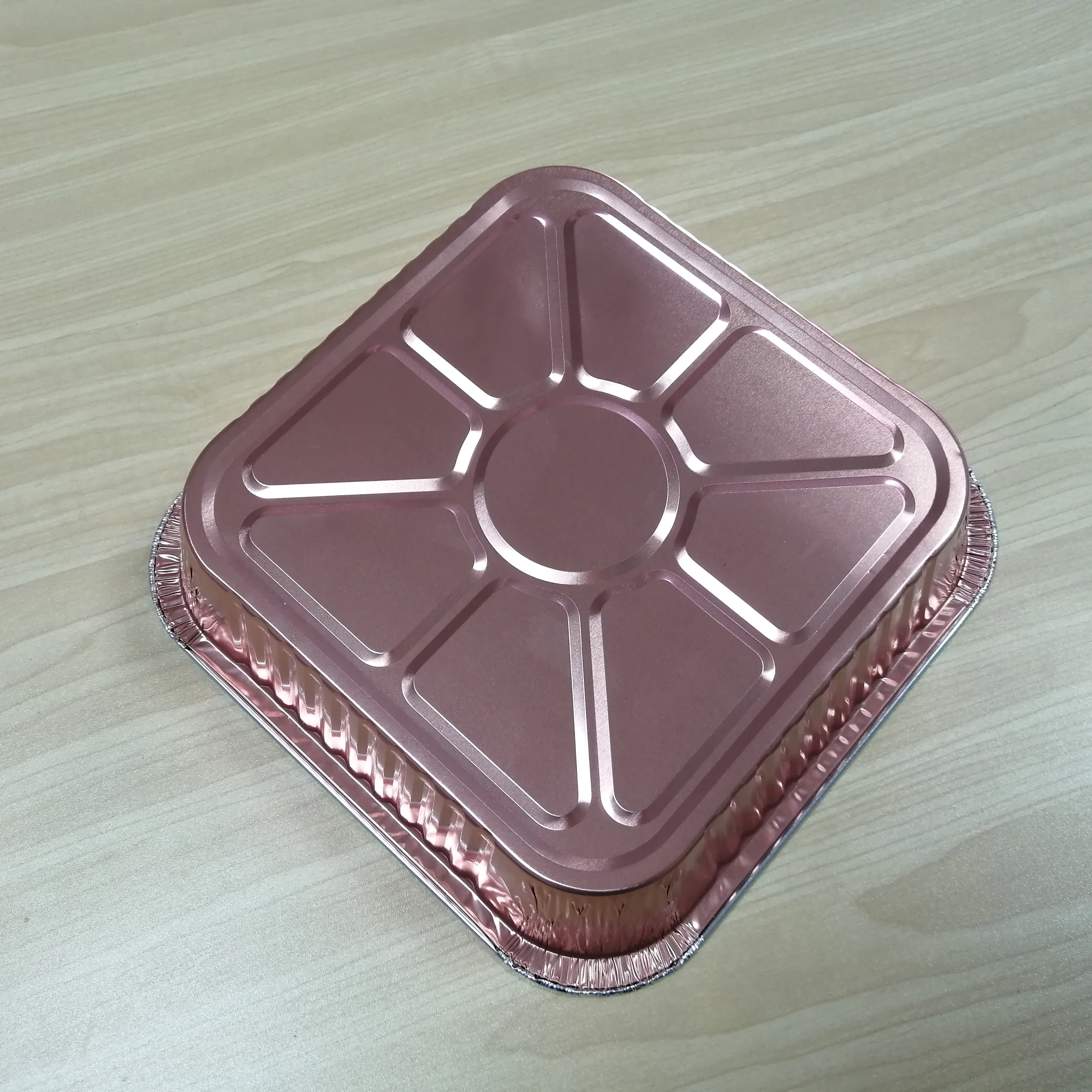 Оптовая цена, сертификация LFGB, одноразовая алюминиевая фольга 8*8 дюймов квадратной формы для замороженных продуктов, контейнер для горячих пищевых продуктов, формы для тортов