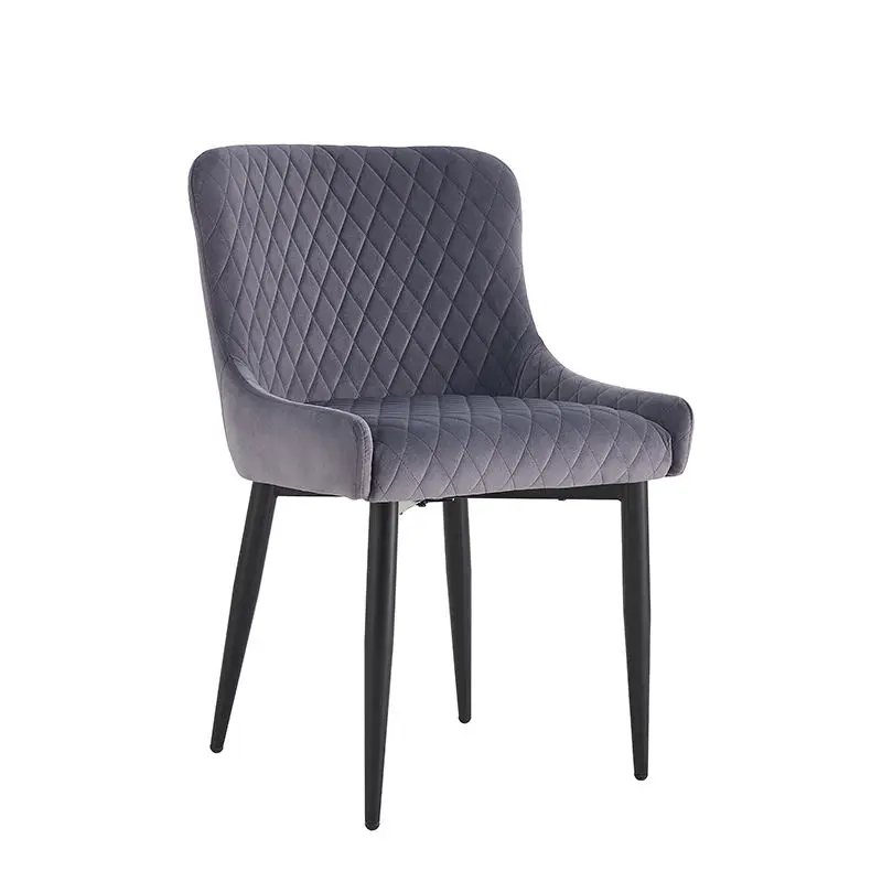 Современный дизайн OEM, современный гостиничный стул с металлическими ножками и высокой спинкой, бархатные обеденные стулья из мягкой ткани