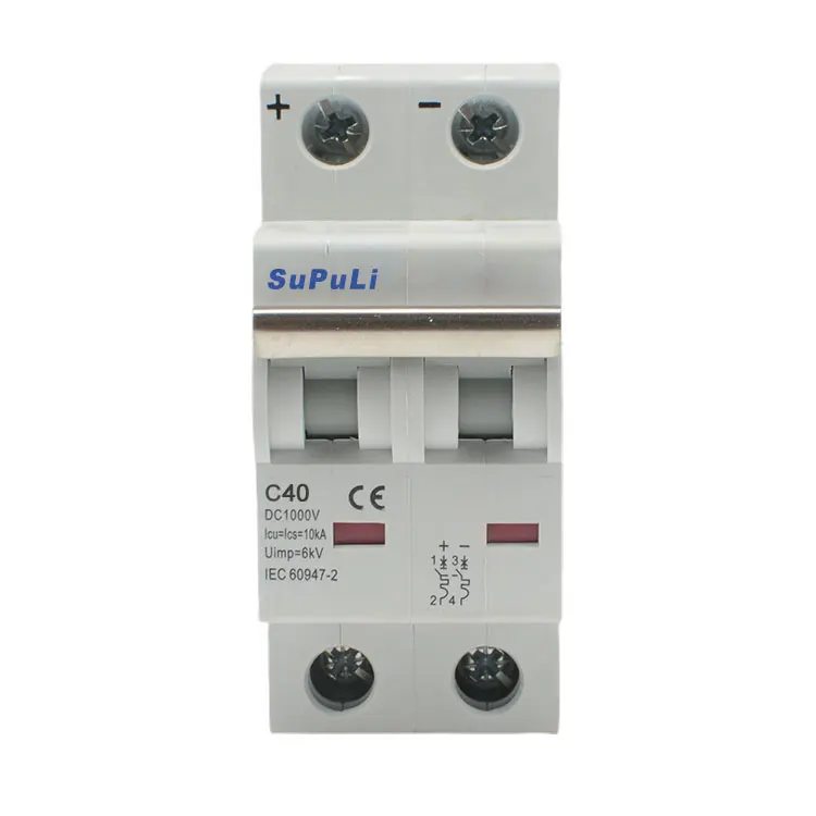 Best Price L7 Dc Mcb Circuit Breaker 40A 2P 800V 1000V 6KA Dc Mini Miniature Circuit Breaker Mcb dc For Solar System