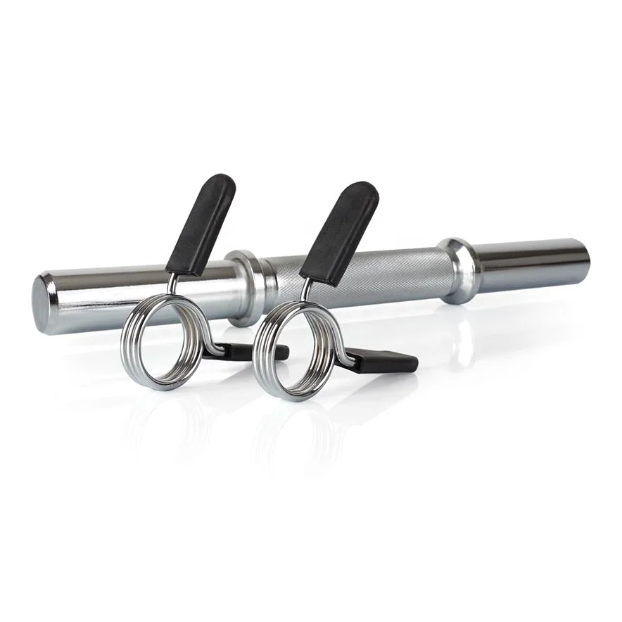 Weightlifting Chrome Solid Steel Fits 1 Inch Standard Plates Regular Dumbbell Handle With Smooth Ends