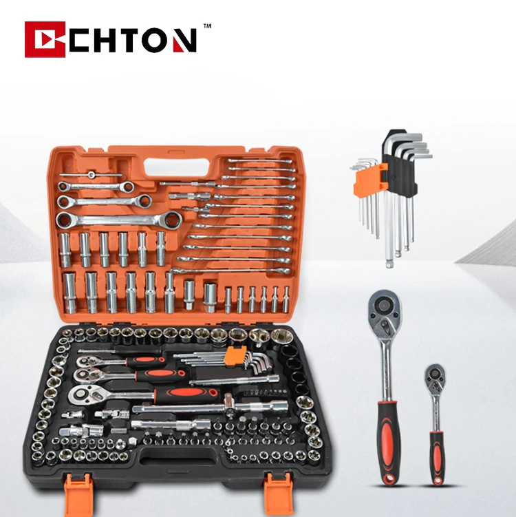 151 Pcs Car Repair Combination Wrench Tools Box Chrome Vanadium Socket Wrench Hand Tool Set Case Kit