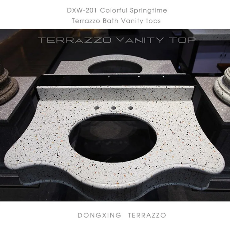 
Hotel Artificial Stone Bathroom Wholesale Basin Terrazzo Vanity Top,Bathroom Terrazzo Vanity Top For Bathroom 