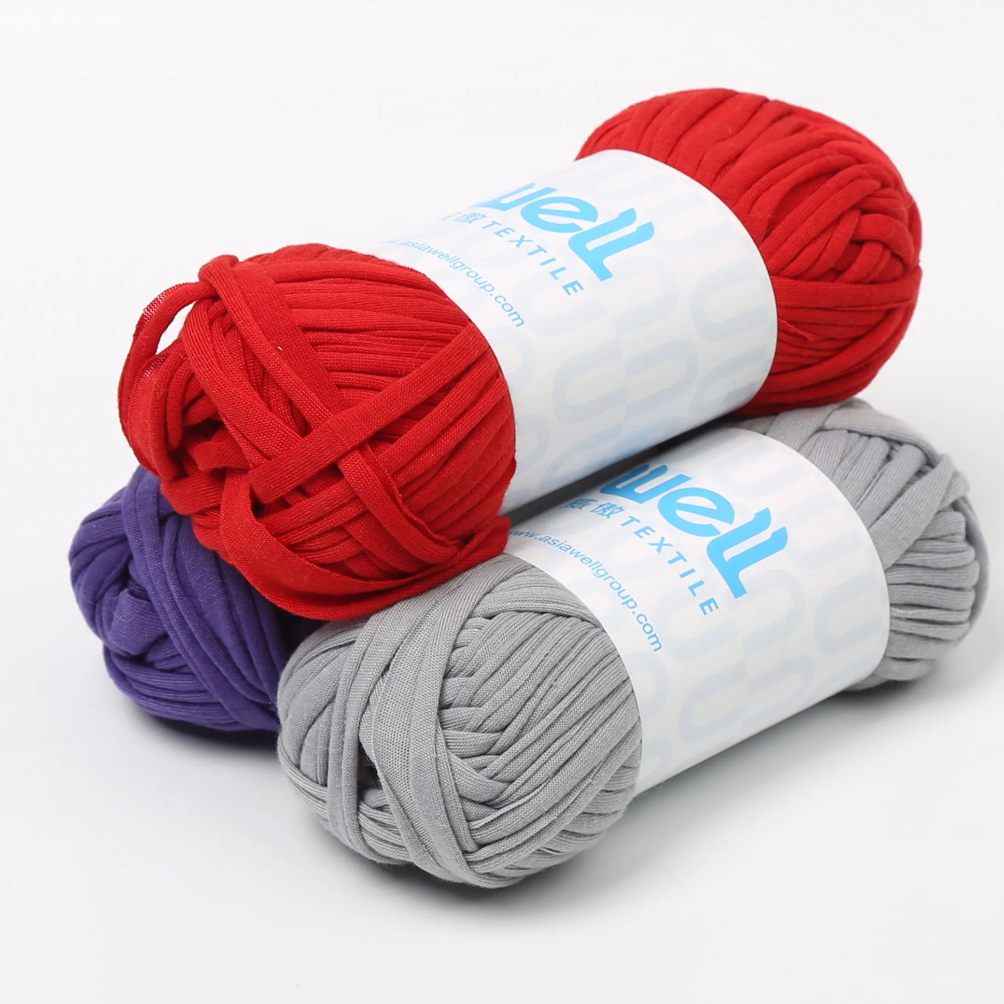 Environmental protection super soft T shirt cotton yarn with good skin ribbon yarn for hand knitting