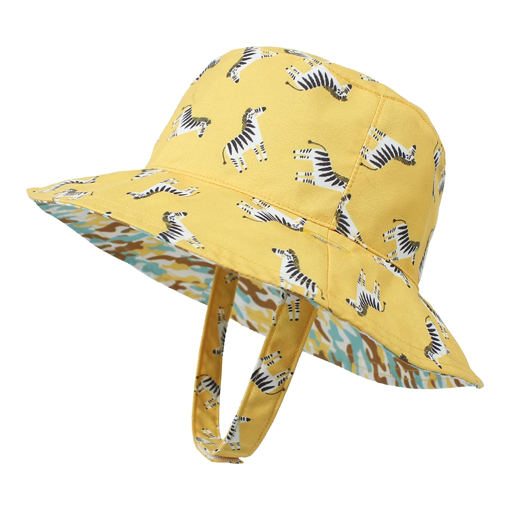 Wholesale Children Hat Summer Printing Cap For Boys and Girls Kids Sun Caps Cartoon Baby Hats UPF 50+ Bucket Hat