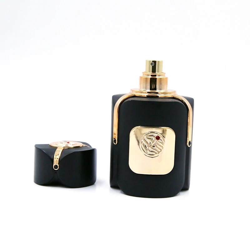  Unique Design Matte Black Cylinder Luxury Glass Perfume Spray Bottle