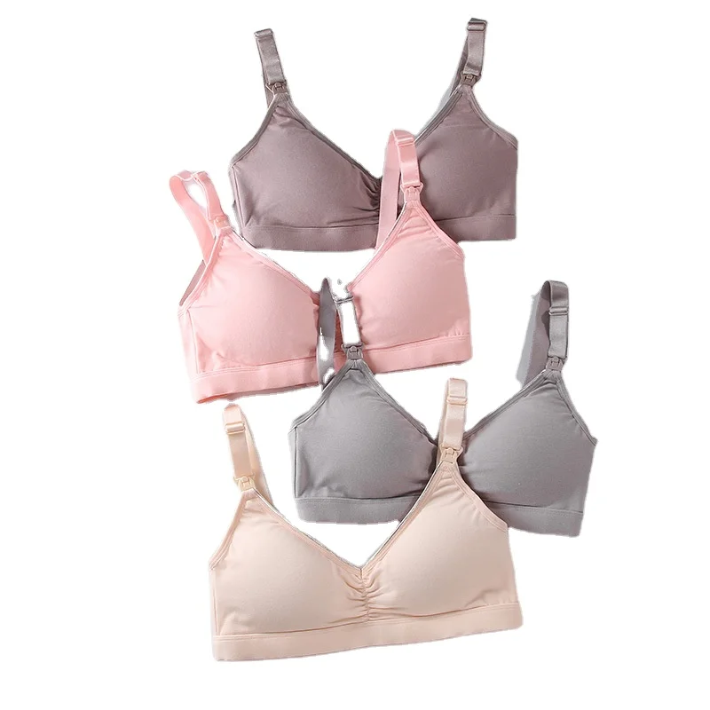 Hot wholesale Cotton size plus women maternity wireless breastfeeding seamless high quality nursing bra