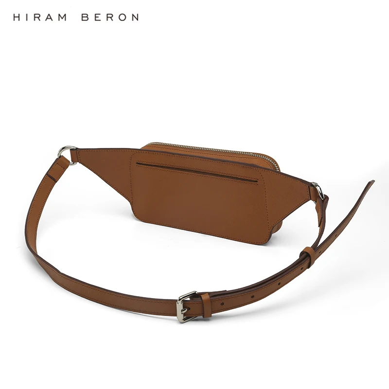 Hiram Beron Luxury Mini Style Crossbody Designer RFID Blocking OEM ODM Wholesale Italian Saffiano Leather Belt Bag for Men