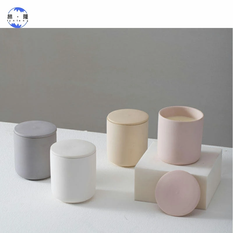 Nordic style modern european christmas decoration candle vessel cheap matte ceramic candle jars