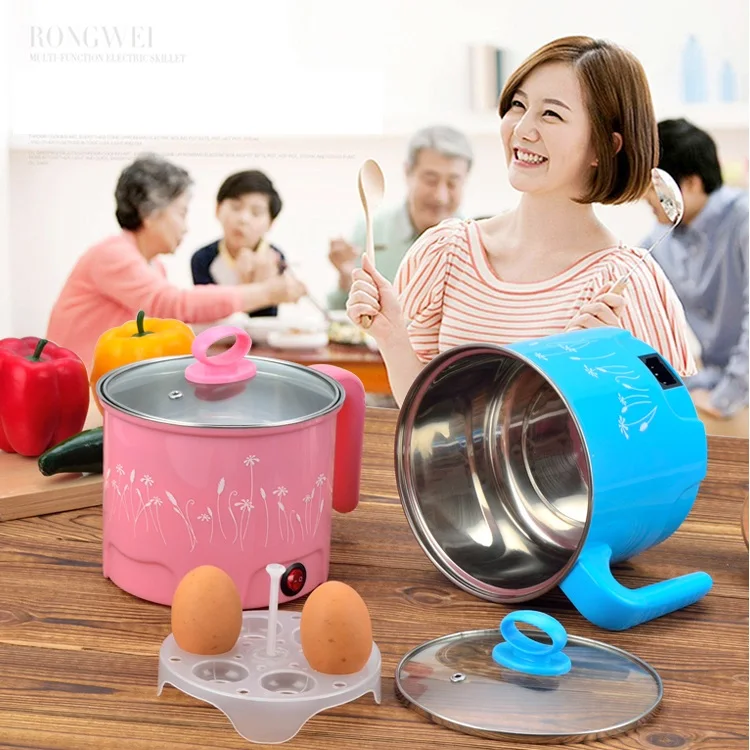 Factory wholesale multi-functional stockpot mini electric cooking pot single dormitory travel plug-in cooking pot glass cover