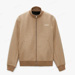 Wholesale Custom Logo Embroidery Men Comfy Waterproof Outerwear Plain Blank 100% Polyester Men Casual Basic Bomber Jackets
