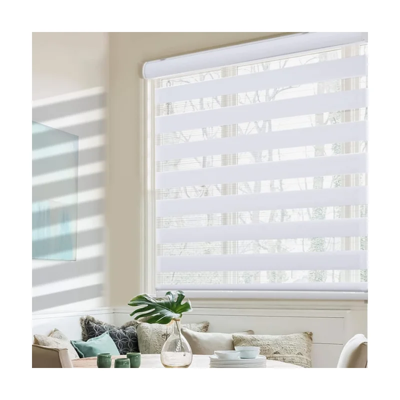 Wholesale Cordless 100% Polyester Light Filtering Sheer Shades Zebra Blinds For Window