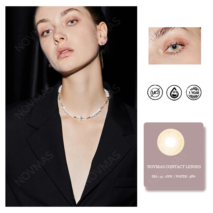 Lady Daily Cheap Eye Contact Lenses Fresh Look 1 Year Dark Gray Contact Lenses Color