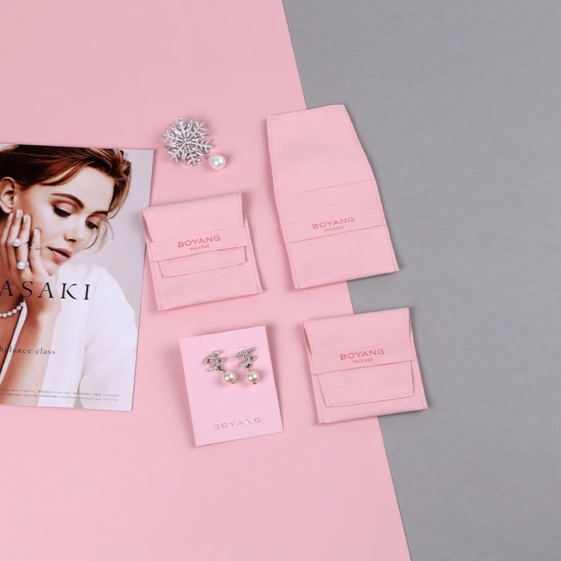 
Custom Logo High Quality Small Pouch For logo Women Fashion Jewelry Suede Jewlery Bag 