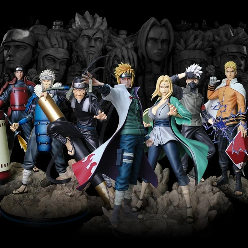 8 Styles Anime Hokage Hashirama Tobirama Sarutobi Hiruzen Namikaze Minato Tsunade Kakashi Action Figure PVC Statue Gift For Kids