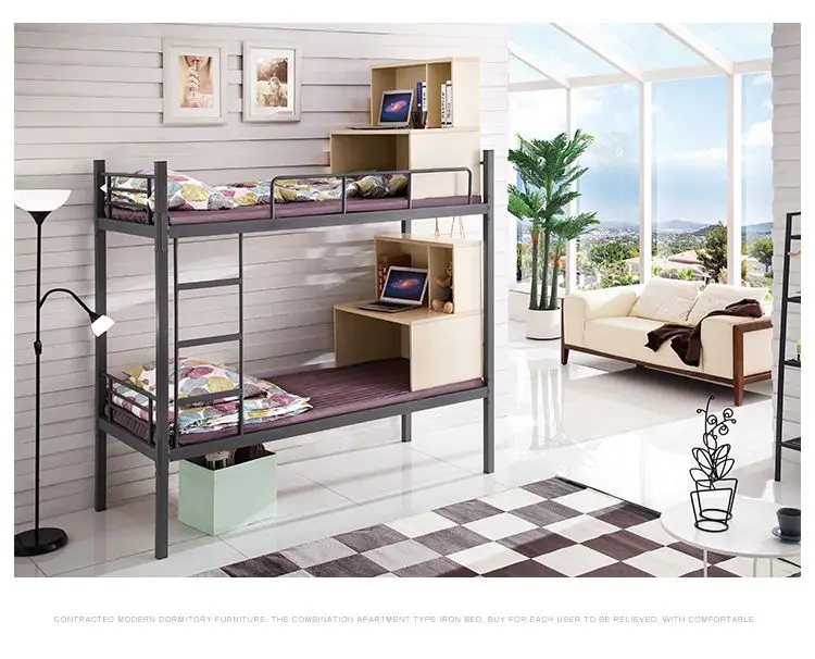 Modern  strong Wholesale Metal Beds  double bunk bed Student Dormitory Hotel  metal bed
