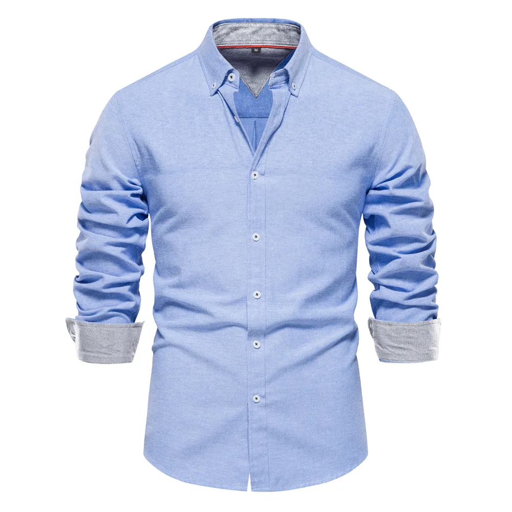 Classic 3/4 Long Sleeve Compression Shirt Black Men Cut And Sew Fancy Shirts Wrinkle Resistant Casual Long Sleeved Shirts