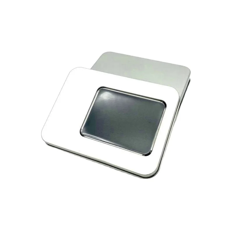 Silver Two Pieces Rectangular Metal Recyclable Material Container and Foam Insert for Pre-rolls Cartridge Tin Box Packaging