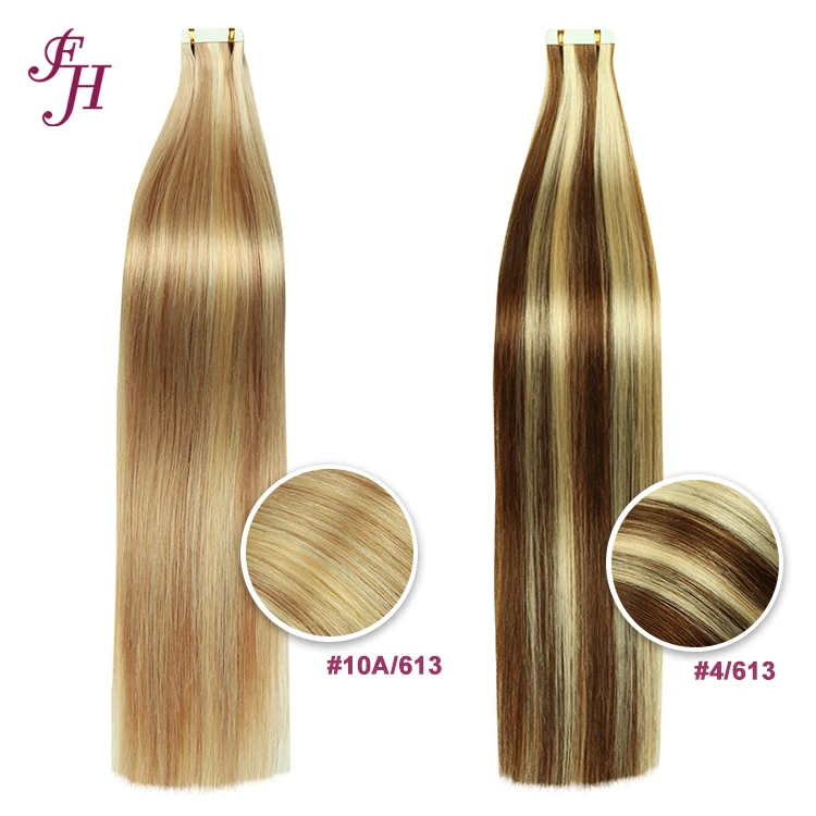 FH real russian hair tape in extensions  tape ins extension raw hair straight 24inch tape in hair extensions 100 gram
