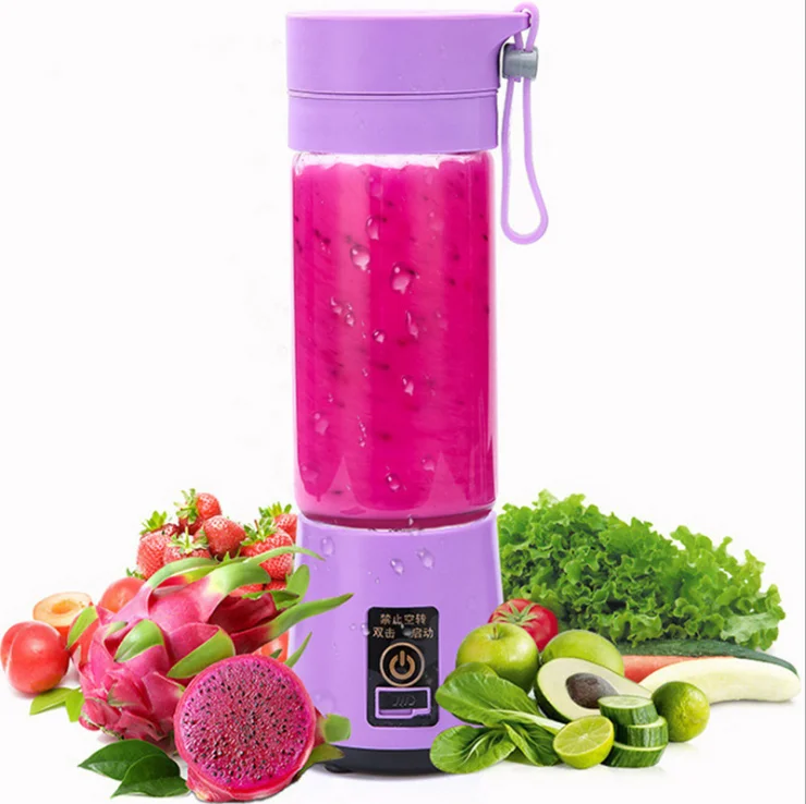 Hot Sale Mix Blend USB Rechargeable Cordless 380 ml Portable Juicer with 6 Blades travel mini blender cup