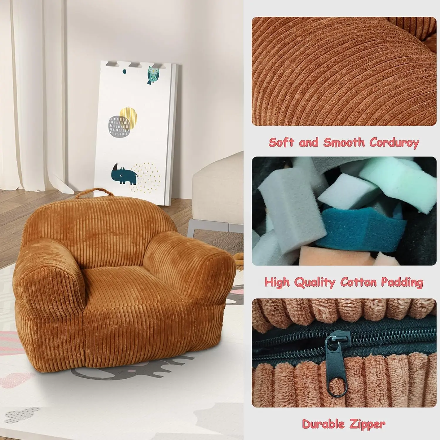 Ultra Soft Bean Bag Sofa Chair for Kids Contemporary Design Reading Couch Lazy Sofa for Living Room to go sofa