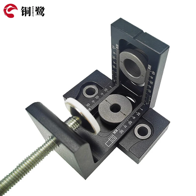 KEGRET 3 In 1 Hole Jig Adjustable Dowel Jig Drill Kit 6/8/10mm Drill Bit Woodworking Drilling Positioner Punch Locator
