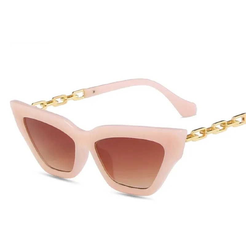 Latest Fashion Vintage Chain Frame Sun Glasses Cheap Small Cat Eye Sunglasses 2022