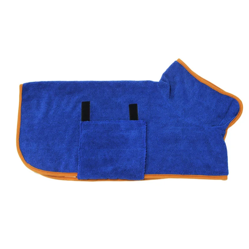 Adjustable Soft Fast Drying Super Absorbent Pet Dog Bathrobe Towel for Puppy Small Medium Large Dogs  bath towel with pocket