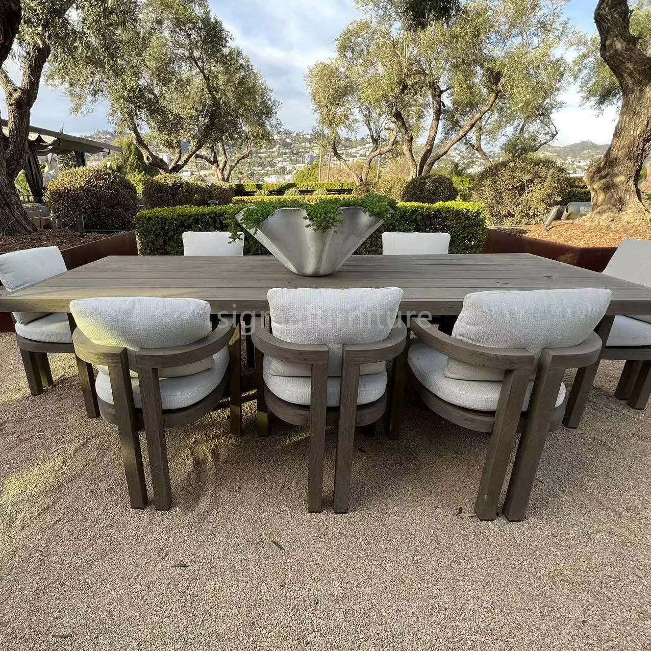 2023 Luxury Popular design teak outdoor furniture table teak patio set