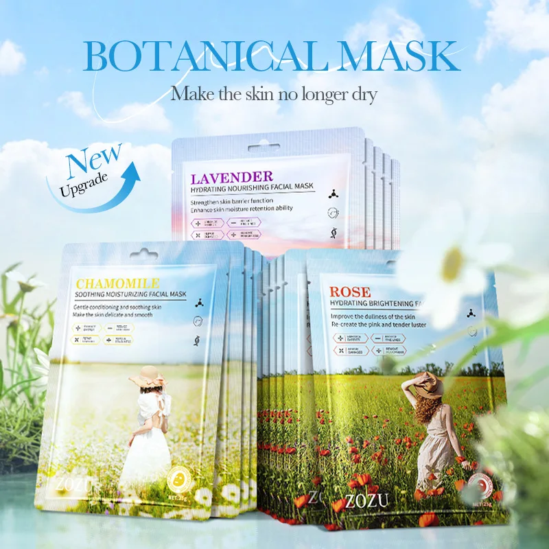 ZOZU Cosmetics Natural Organic Facial mask OEM ODM Korean skincare products Moisturizing Whitening vitamin C sheet face masks