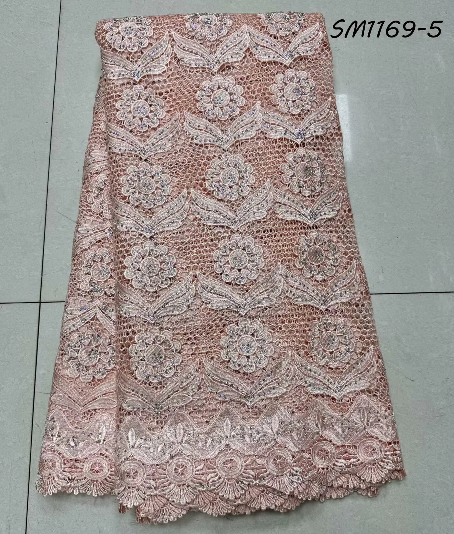 Latest soft cord lace with colorful shiny Sequins 100% cotton guipure lace with reasonable price soft fabric for women dressing