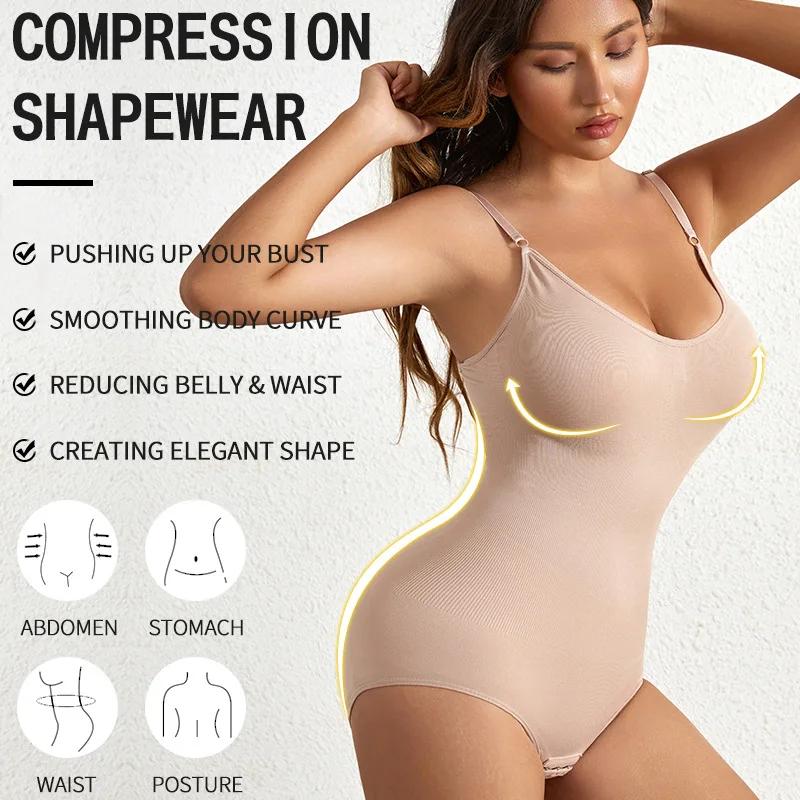 Hot Sale One Piece Body Shaper For Women Seamless Shapewear Bodysuit Tummy Control Butt Lifter Belly Underwear Fajas