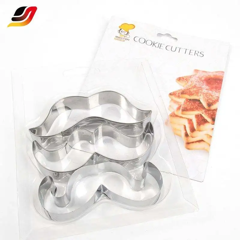 high quality kitchen DIY baking tools moustache Pastry Biscuit Fondant Stainless Steel 3pcs/set cookie cutter mold