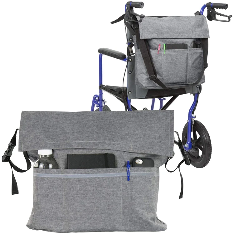 Wheel Chair Storage Tote Accessory with Accessible Pouch and Pockets for Men, Women, Handicap, Elderly