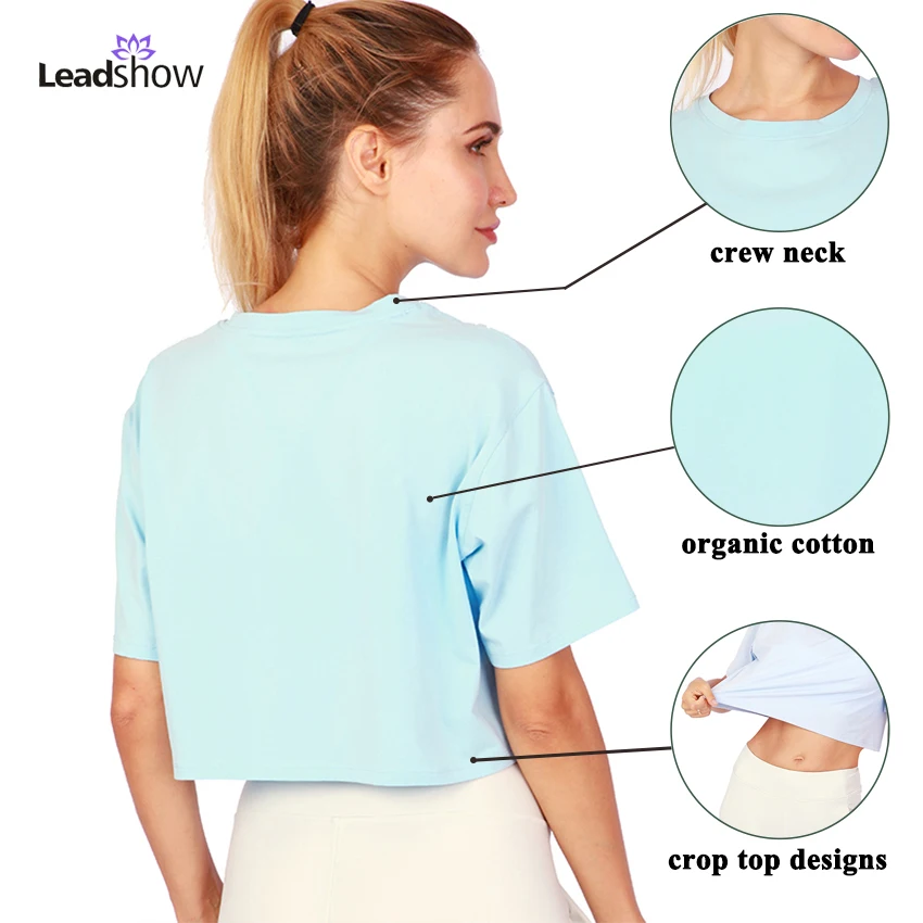 Custom Logo Hot Selling Ladies Fitness Quick Dry Lose Fitting Crewneck Crop Top Graphic Tee Gym Plus Size White Tshirt For Women