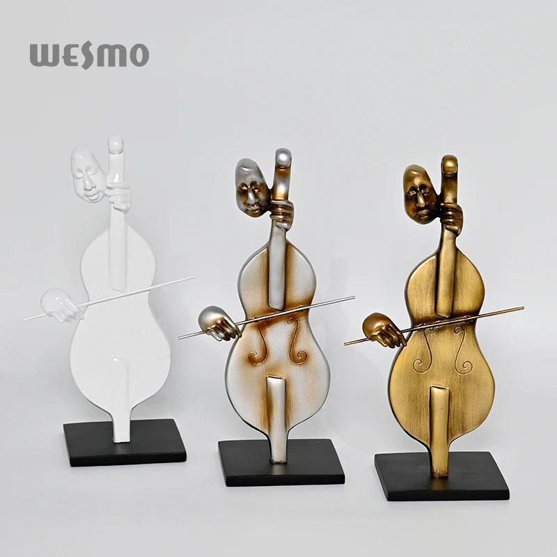 Nordic Hot Sale Abstract Sculptures Decoration for Home Other Home Decor Elegant Cellist Resin Tabletop Ornament