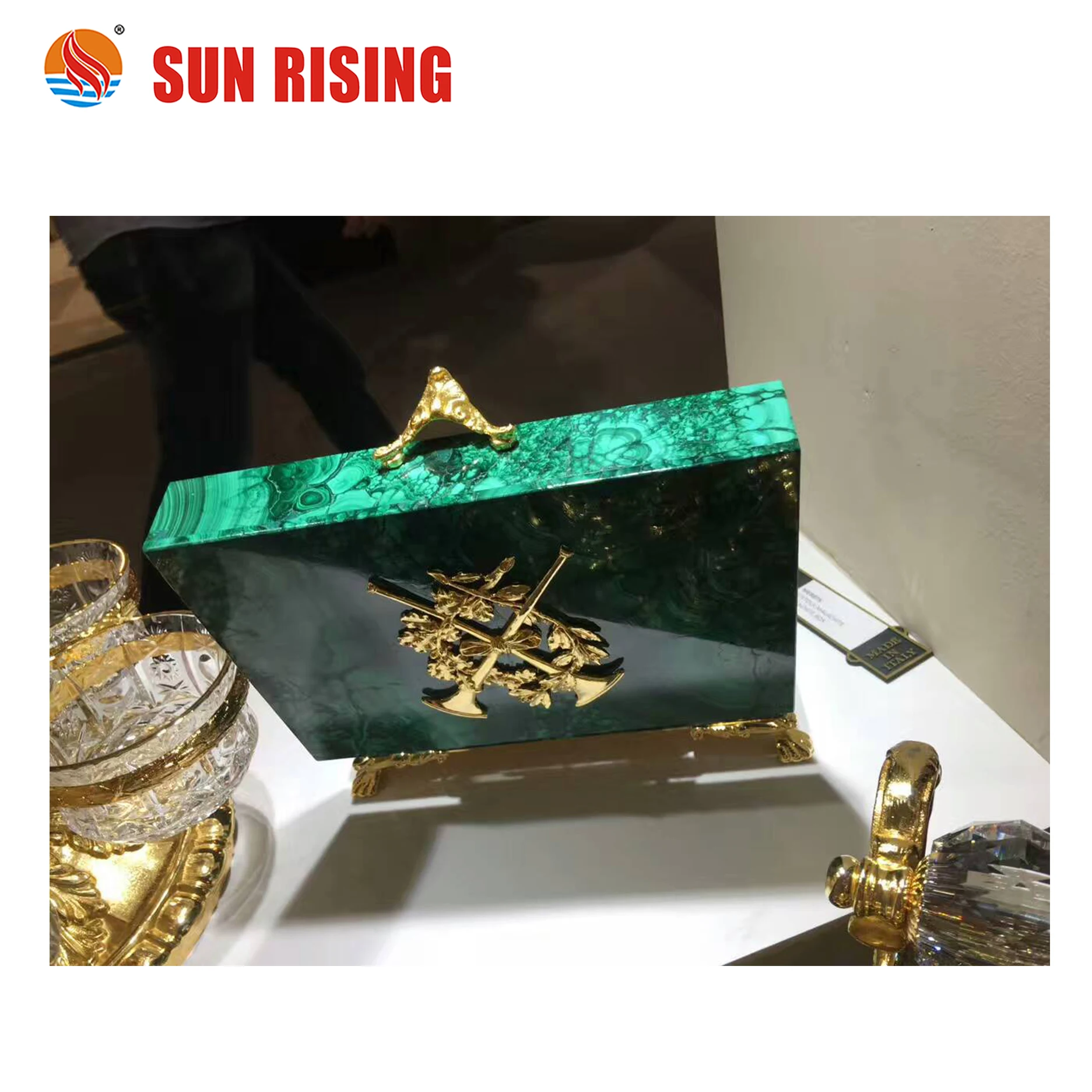 Luxury  Green Malachite Gemstone Slab For Decoration