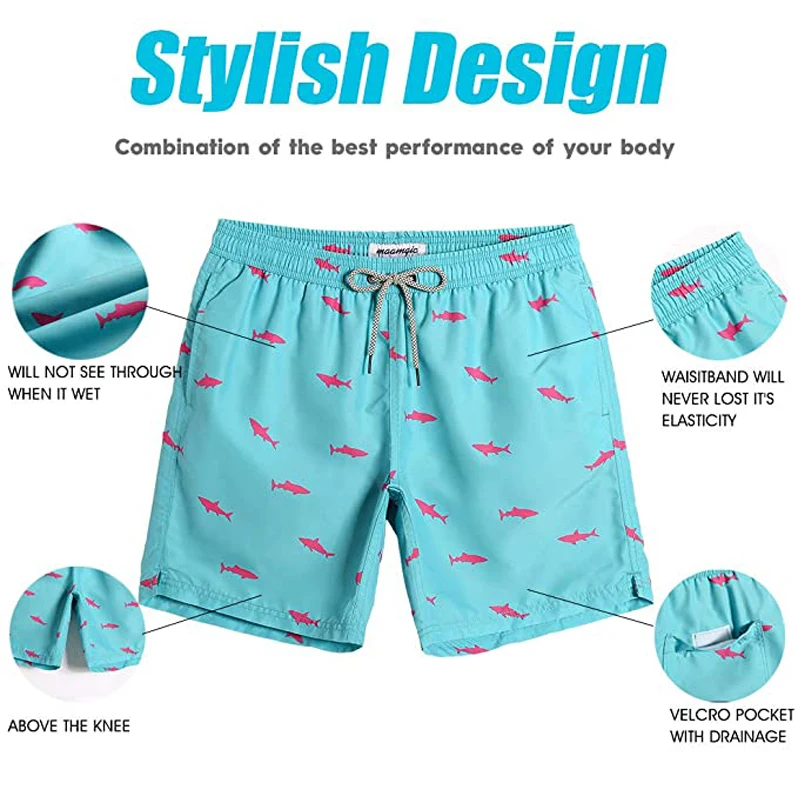 wholesale Custom unisex sublimation swim Beach shorts Mesh lining Cartoon Designer Graphic men swimwear shorts