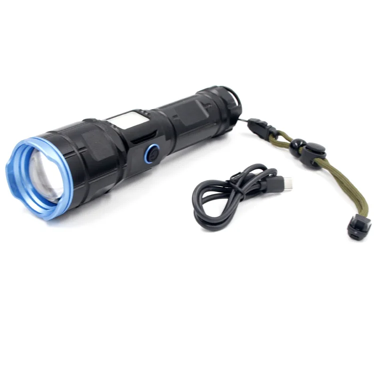 Zoomable waterproof edc flashlights led usb charging emergency led ningbo brightest flashlight