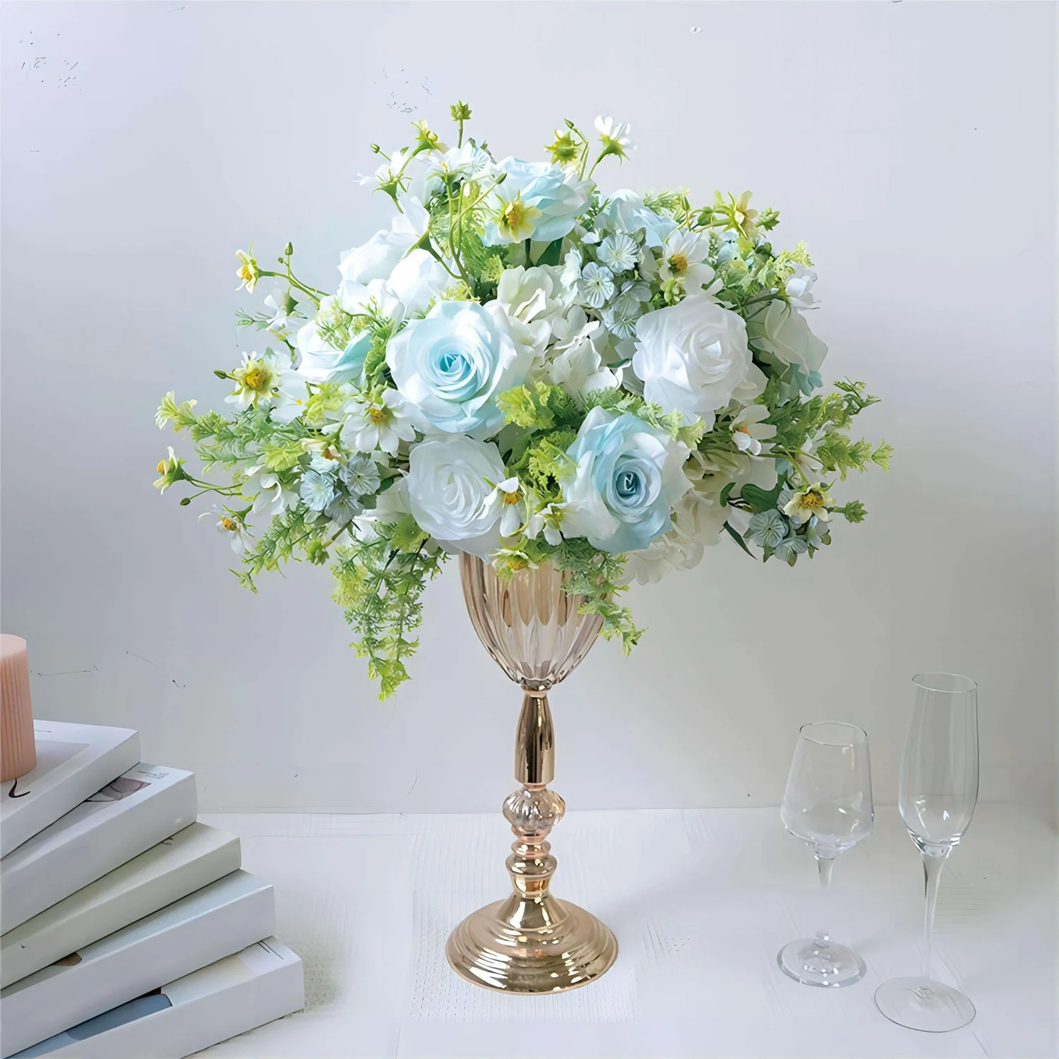 Large White Silk Floral Flower Ball Wedding Table Decorations & Centerpiece Artificial Flowers Bouquet Wedding Decoration Ball