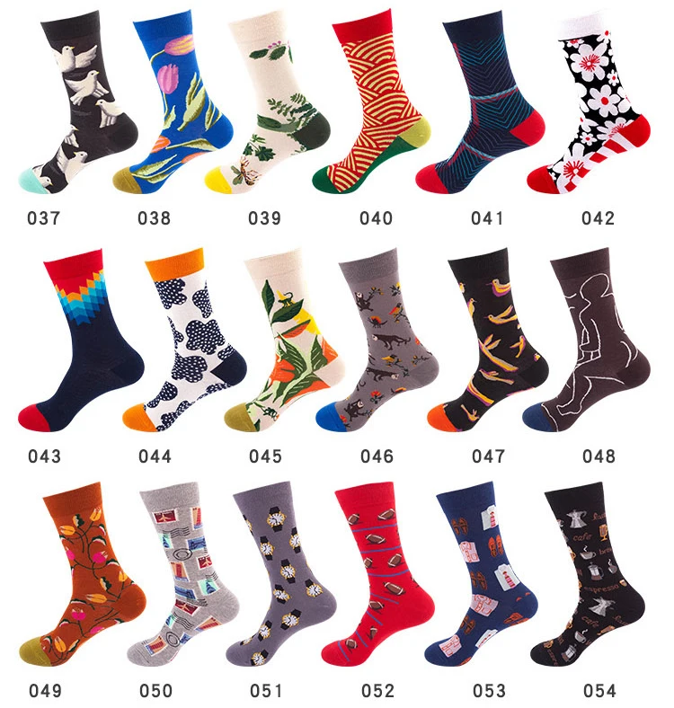 Wholesale Custom Happy Fun Painted Coloured Socks Men