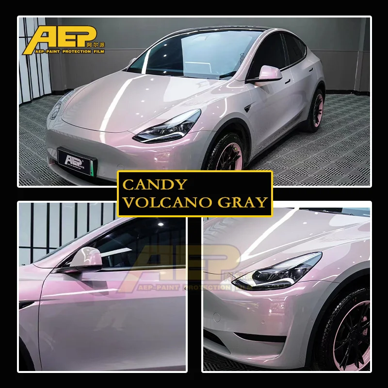 Chameleon Two Colo Candy Magic Volcano Gray Air Bubble Free Car Wrap Vinyl 5x59FT Wrap Vinyl for Cars