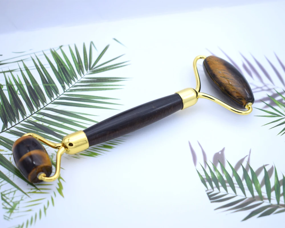 Natural yellow pink stone rose quartz facial massage roller green jade roller face roller original magnetic attachments tool set