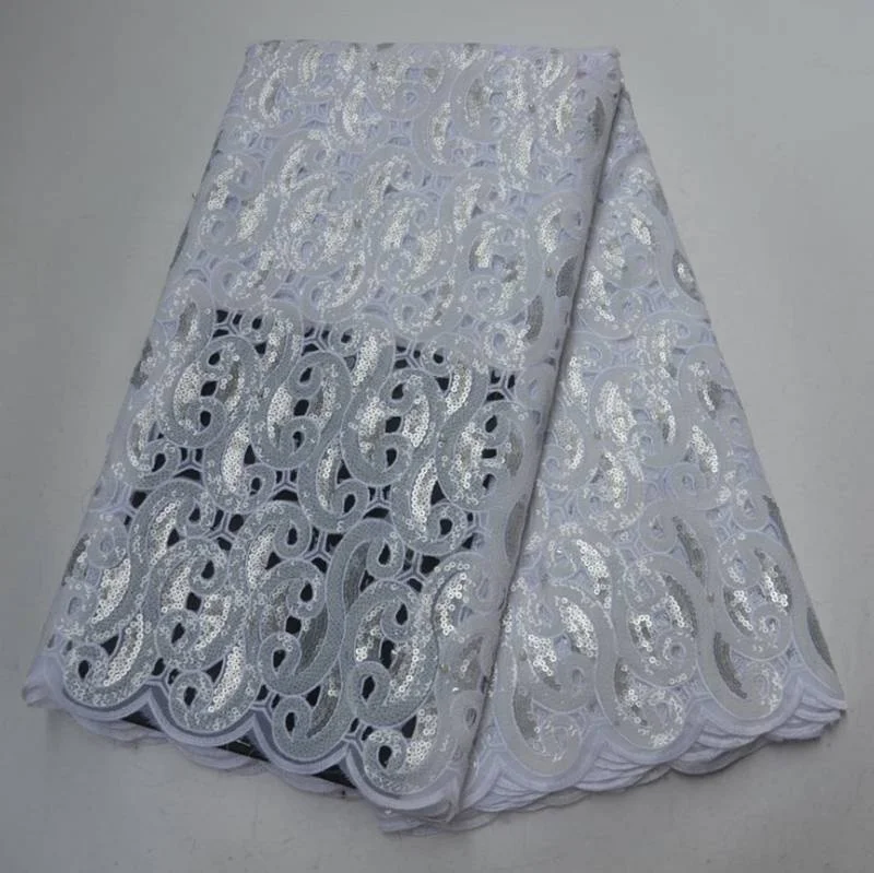 AG9125  Sequin Nigerian lace fabric African organza lace fabric with sequence and beads
