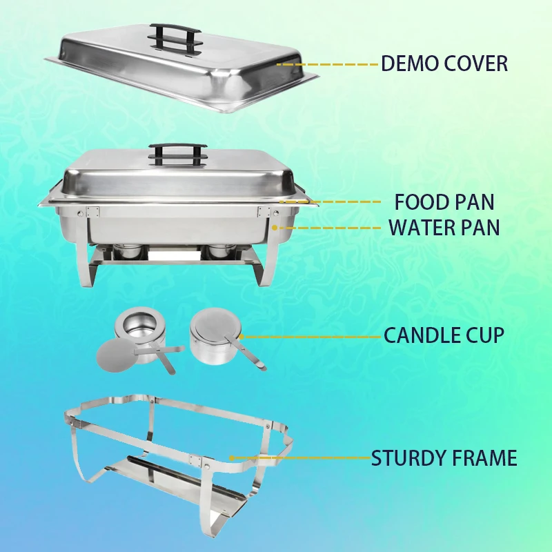 New Design Chaffing Dishes Buffet Catering Stainless Steel Commercial Kitchen Equipment For Hotel Kitchen Restaurant