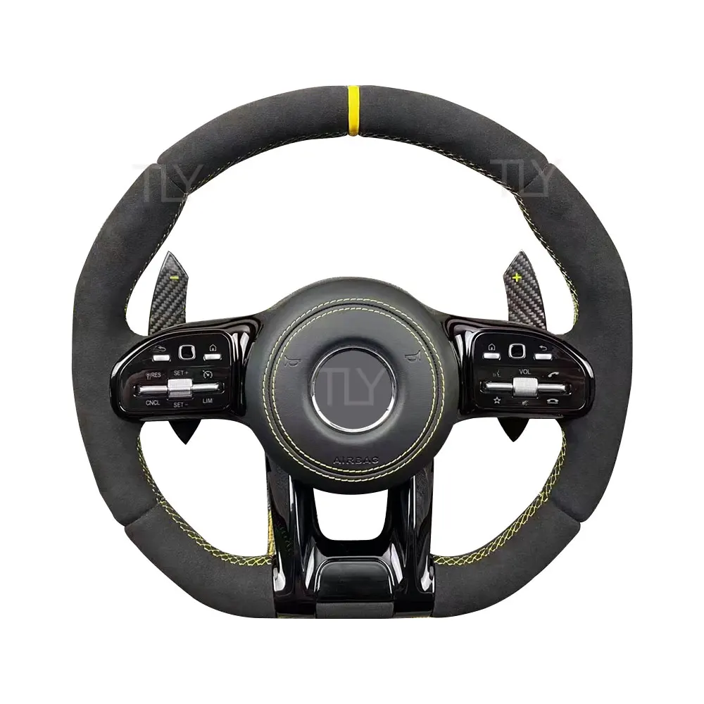 Кожаное Рулевое колесо для Mercedes C E Class W204 X204 W205 CLA X118 C238 X253 GLC 63 C63 E63 AMG