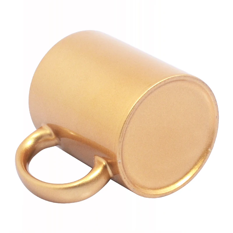 Wholesale Personalized 11oz Ceramic Coffee Mug Sublimation Blanks Sparkling Gold Cup For Printing