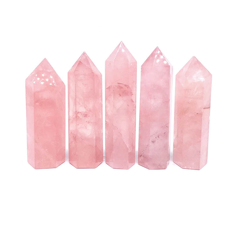 crystal point High Quality Rose quartz Tower  point crystal crafts  wands Tower  For home Decoration