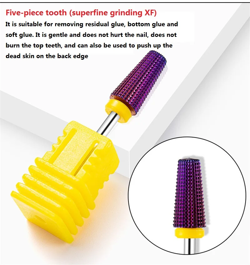 Wholesale Colorful Tungsten Steel Diamond Tapered Nail Drill Bits Cuticle Cutter For Manicure Electric Grinder Nail Art Tools
