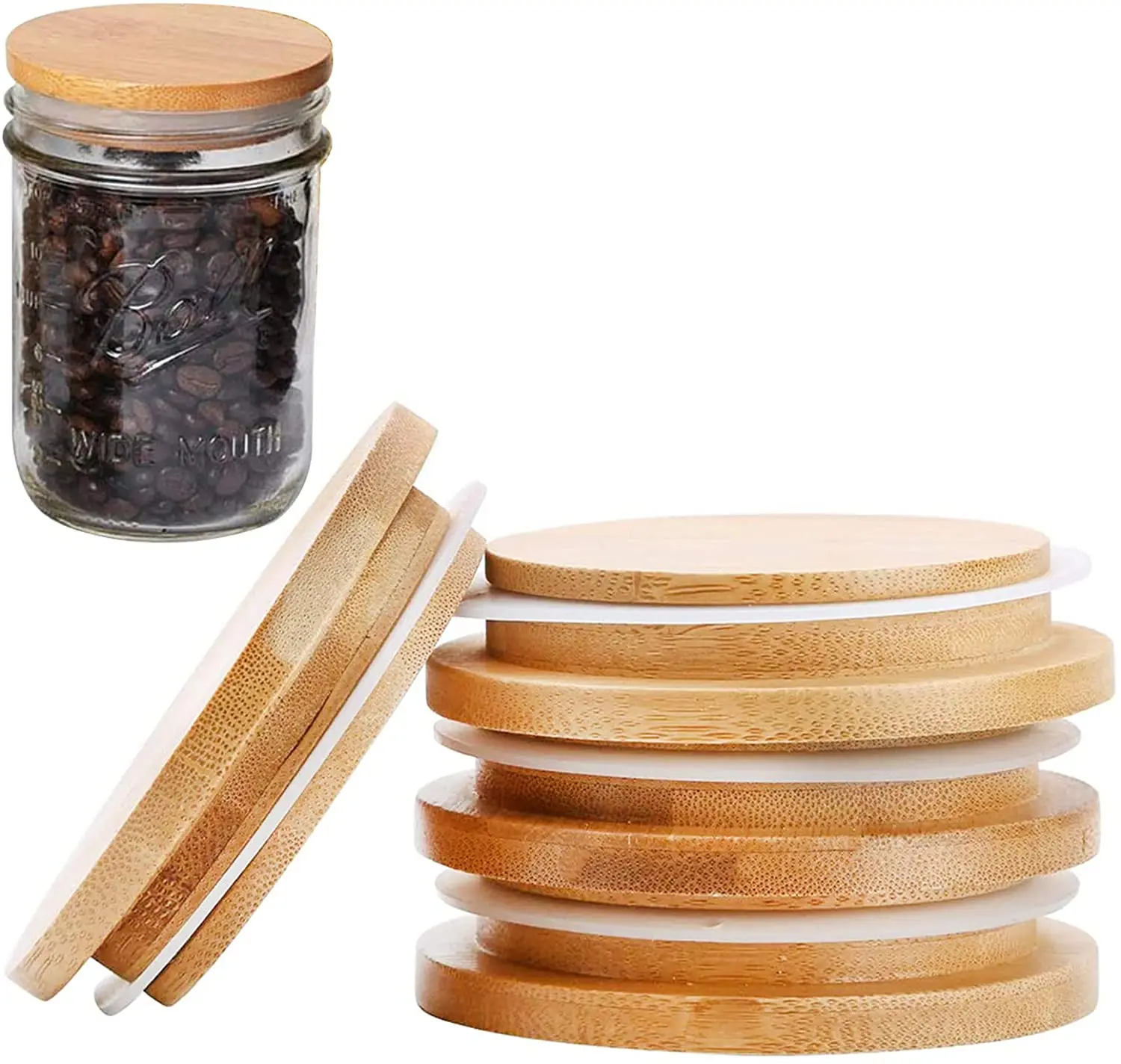 top selling jars wood for candle borosllicate spice glass jar food storage bamboo lid